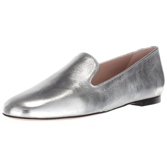 Stuart Weitzman Shoes - Stuart Weitzman Loafer Flats Leather Silver Sz 40